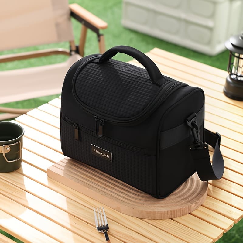 TEMU Portable Double Layer Insulated Bag, Leakproof Lunch Container For Men Women Adults, Thermal Cooler Bag With Adjustable Strap, Ideal For Work Office Picnics Beach