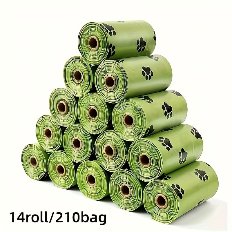 TEMU 14/28 Rolls, 210/420 Pet Toilet Bags With Fragrance And Leak Proof Dog Feces Bags, Suitable For Cats And Dogs, Trash Cans, Essential For Pet Cleaning
