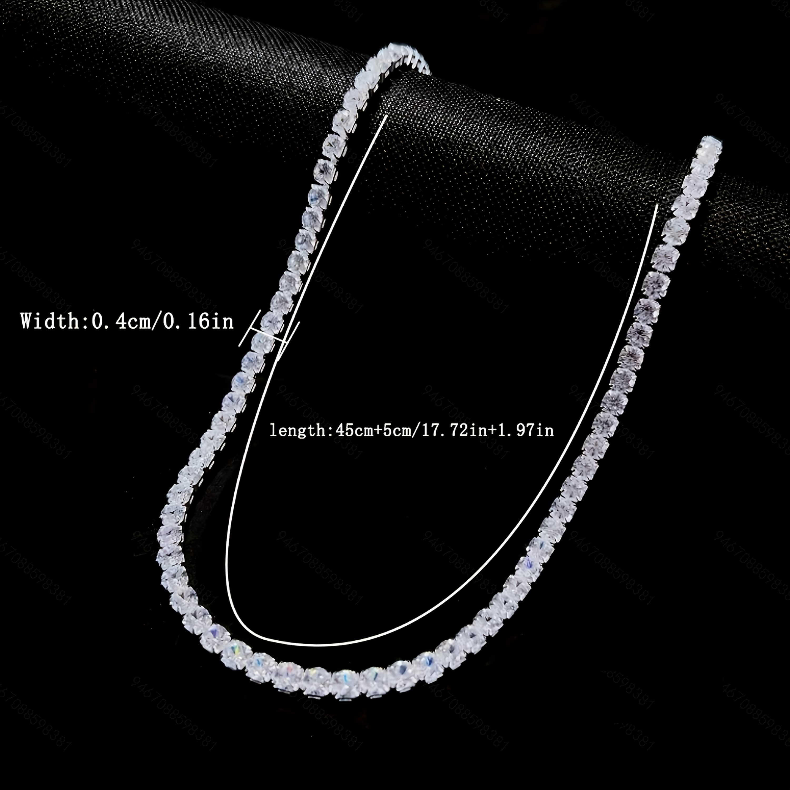 TEMU European And American Hip-hop Rapper Trendy Necklace Single Row Square Synthetic Synthetic Zircon​​ Choker Luxurious Versatile Jewelry Men And Women Additions