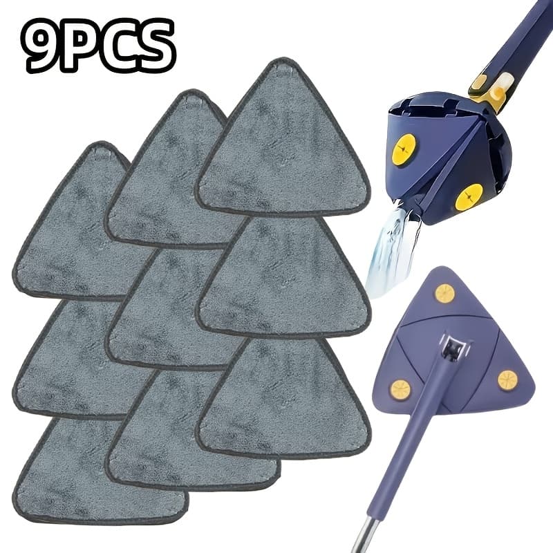 TEMU 6/9/15pcs Mop Pad Replacement Heads - Thickened Microfiber, Washable , Fits Most Mops, No-scratch Cleaning For Floors, Tiles, And , Durable Material, High-quality Floor Care Supplies