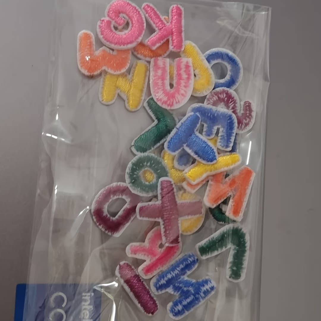 TEMU Mini 26-color Embroidered English Letter Patch Set (2g Per Set)
