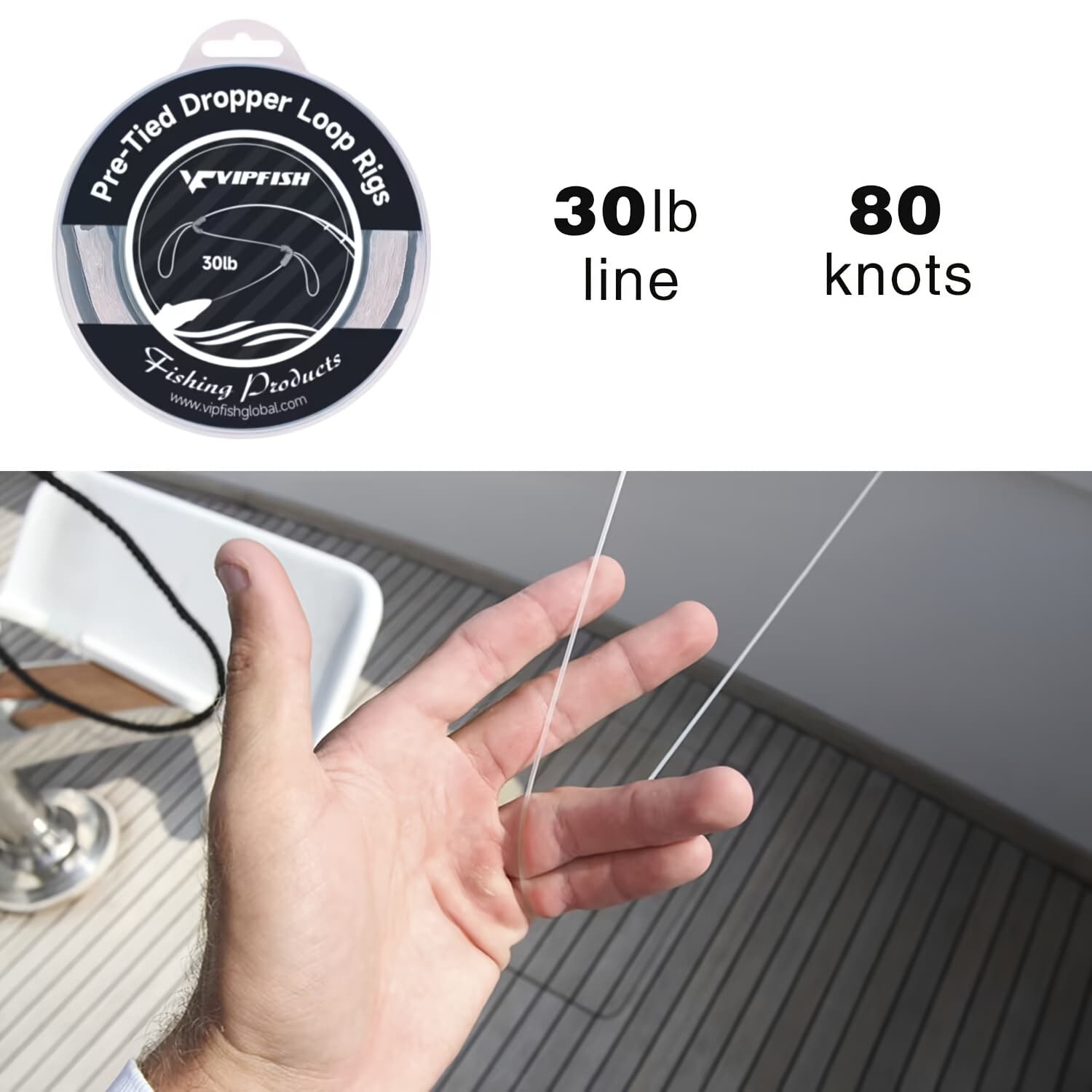 TEMU 80 Pre-tied Dropper Loops, Monofilament Fishing Line, 14 Inch With 5-6 Inch Loop, Fishing Leader Rigs For Bottom Fishing