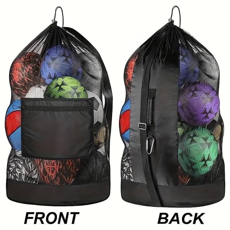 TEMU 1pc Large Capacity Drawstring Ball Bag, Tennis Volleyball Storage Bag, Sports Equipment Organizer