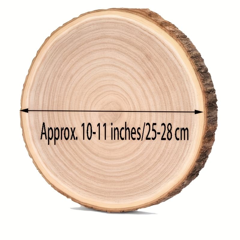 TEMU 4pcs Rustic Wooden Centerpiece - 10-11 Inch Large, Natural Wood For Weddings, Parties, Crafts And Home Decor, Perfect For Tabletop Display With Elegant , Wooden Decor