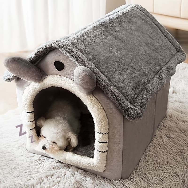 TEMU () Comfortable Pet House For Cats And Dogs - Detachable, Washable Winter Bed | Soft Polyester Cat , , Durable Fabric, Easy To Clean, Dog Lovers