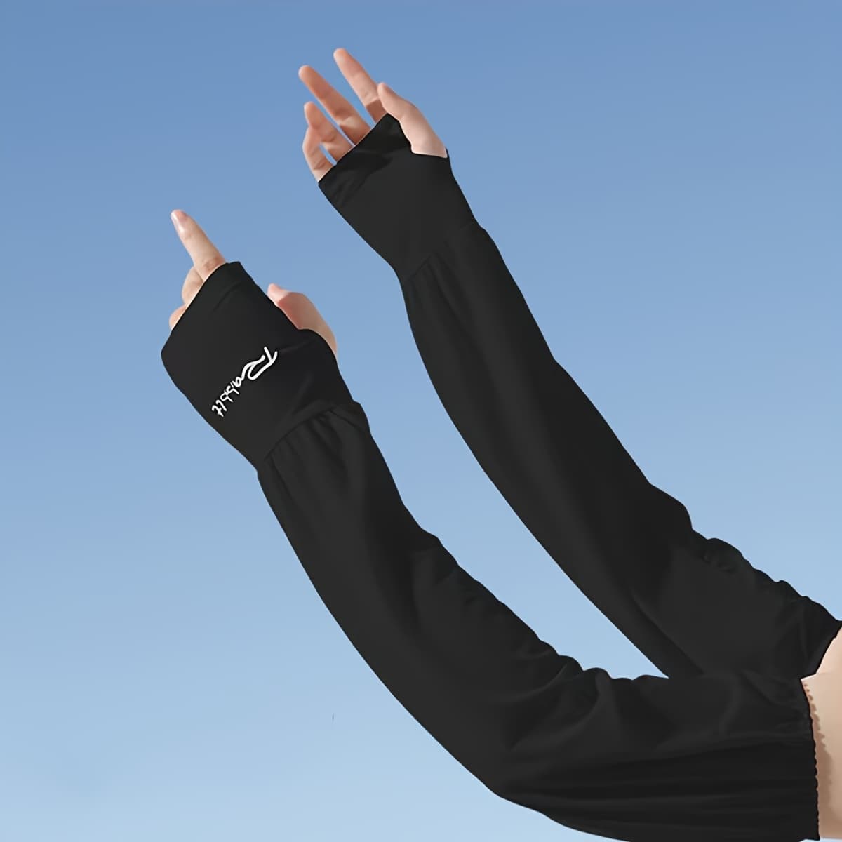 TEMU Summer Women's Thin Loose Breathable Ice Fiber Fabric Outdoor Arm Sleeve Cycling Driving Cold Sleeves