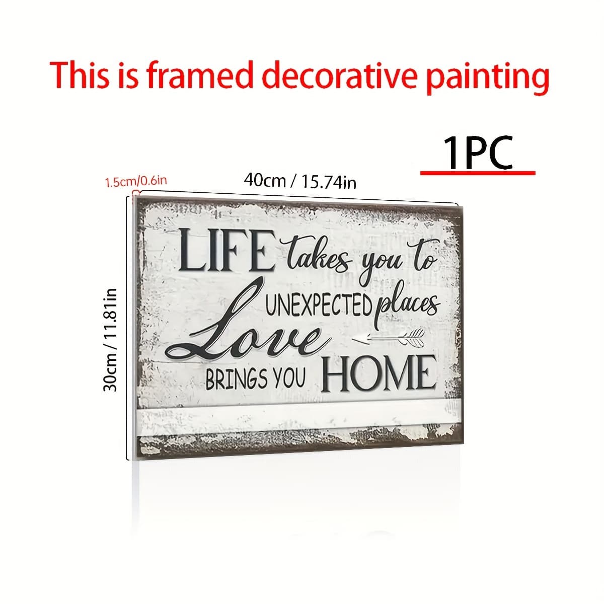 TEMU Life To Love You Home, Wall Artwork, Vintage Style Canvas Painting, The Decor Is Suitable For Living Room & Bedroom (has Framed)
