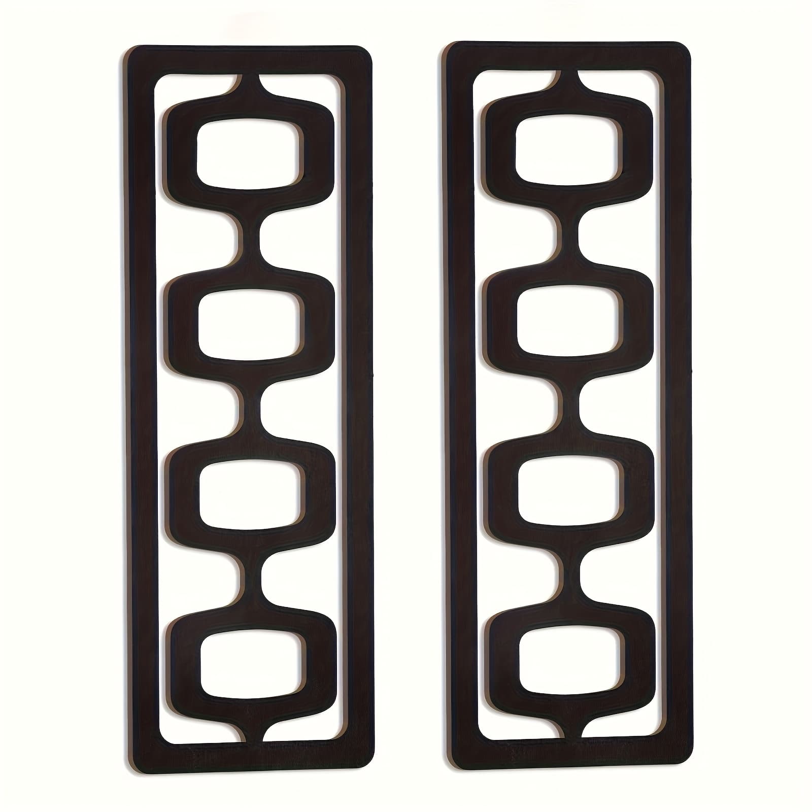 TEMU Set Of 2 Mid Century Hollow Decorative Wall Art, Modern Wooden With Abstract Geometric Panels For Living Room Interior Decoration