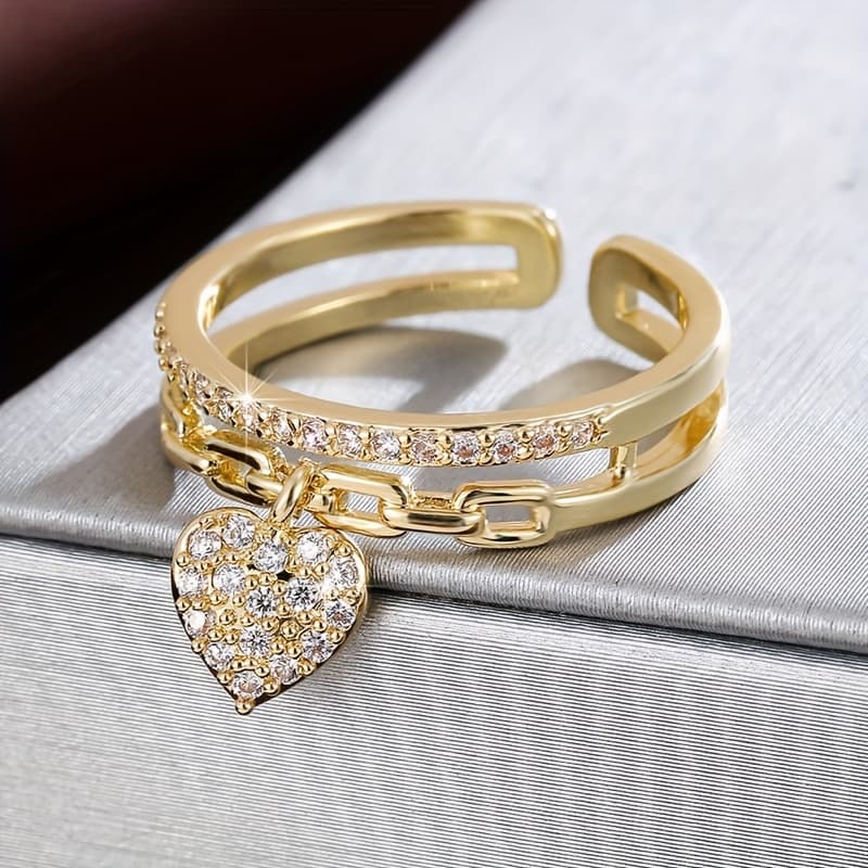 TEMU A Beautiful Heart-shaped Pendant Design With Synthetic Synthetic Zirconia, An Adjustable For Women