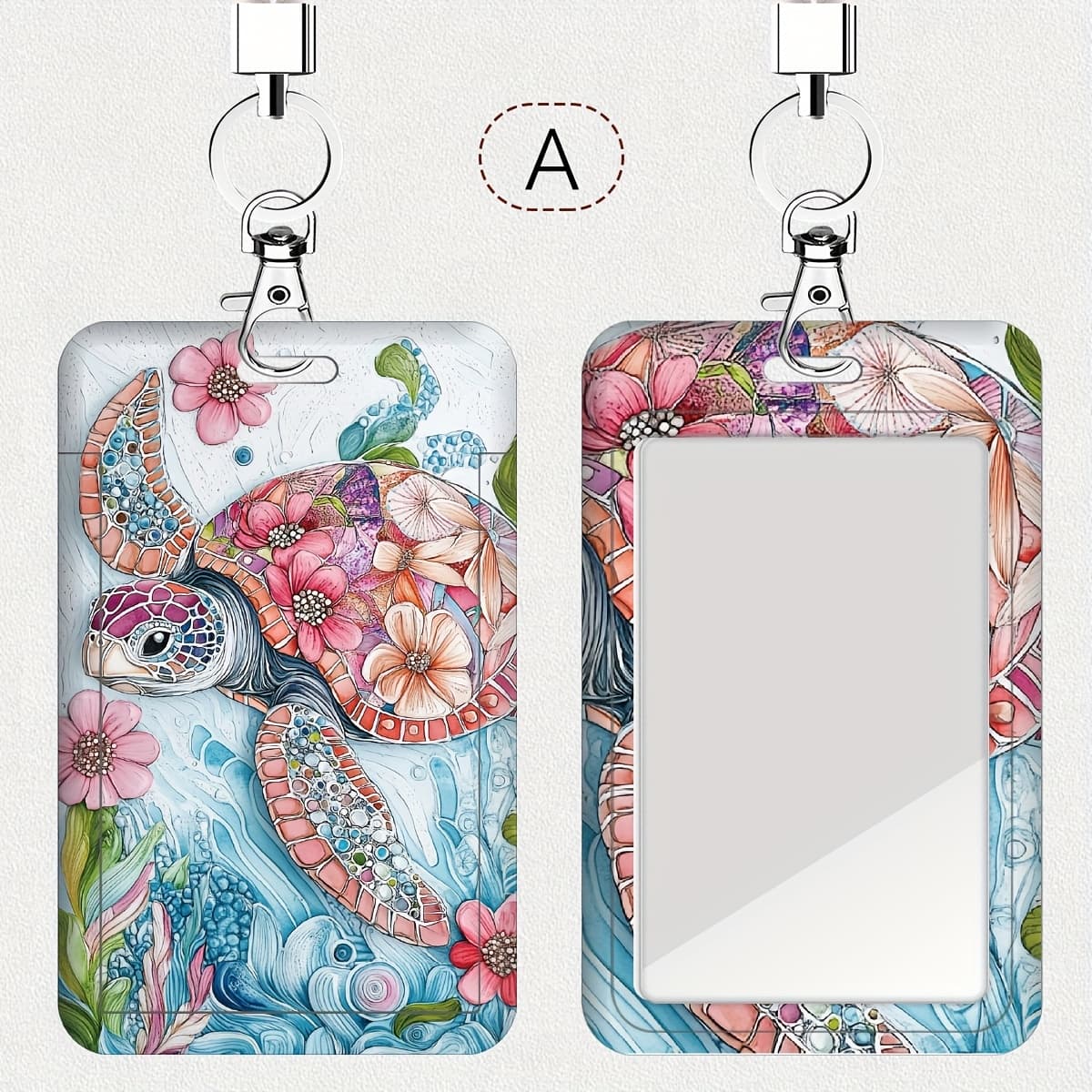 TEMU 1 Pack Of Retro Turtle Illustration Series Doctor And Nurse Card Holder, Bus Card Holder, Campus Id Card Holder With Hand Strap