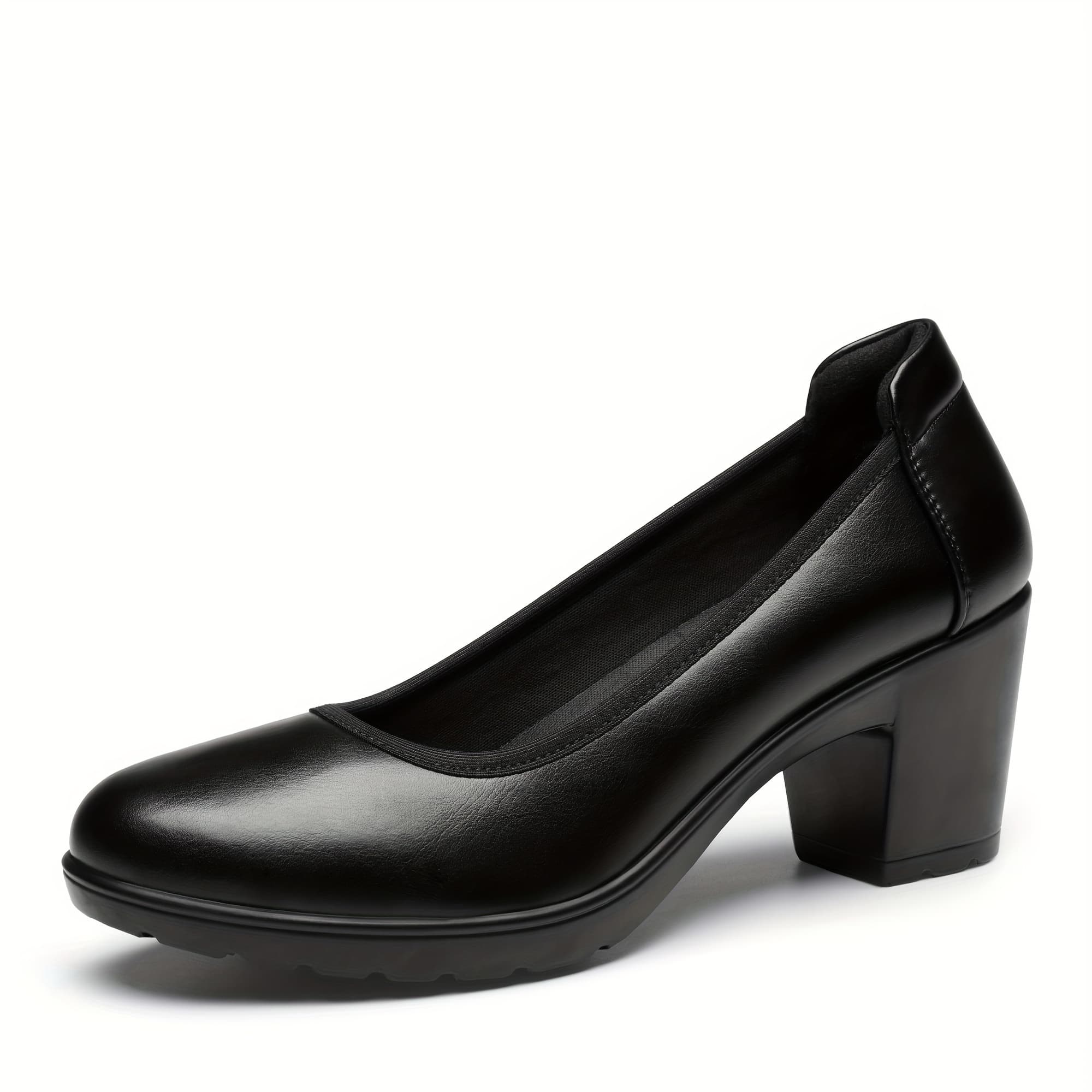 TEMU Women's Thick And Low Heel Work Shoes, Comfortable Round Toe Dress, Wedding Shoes, Women Shoes