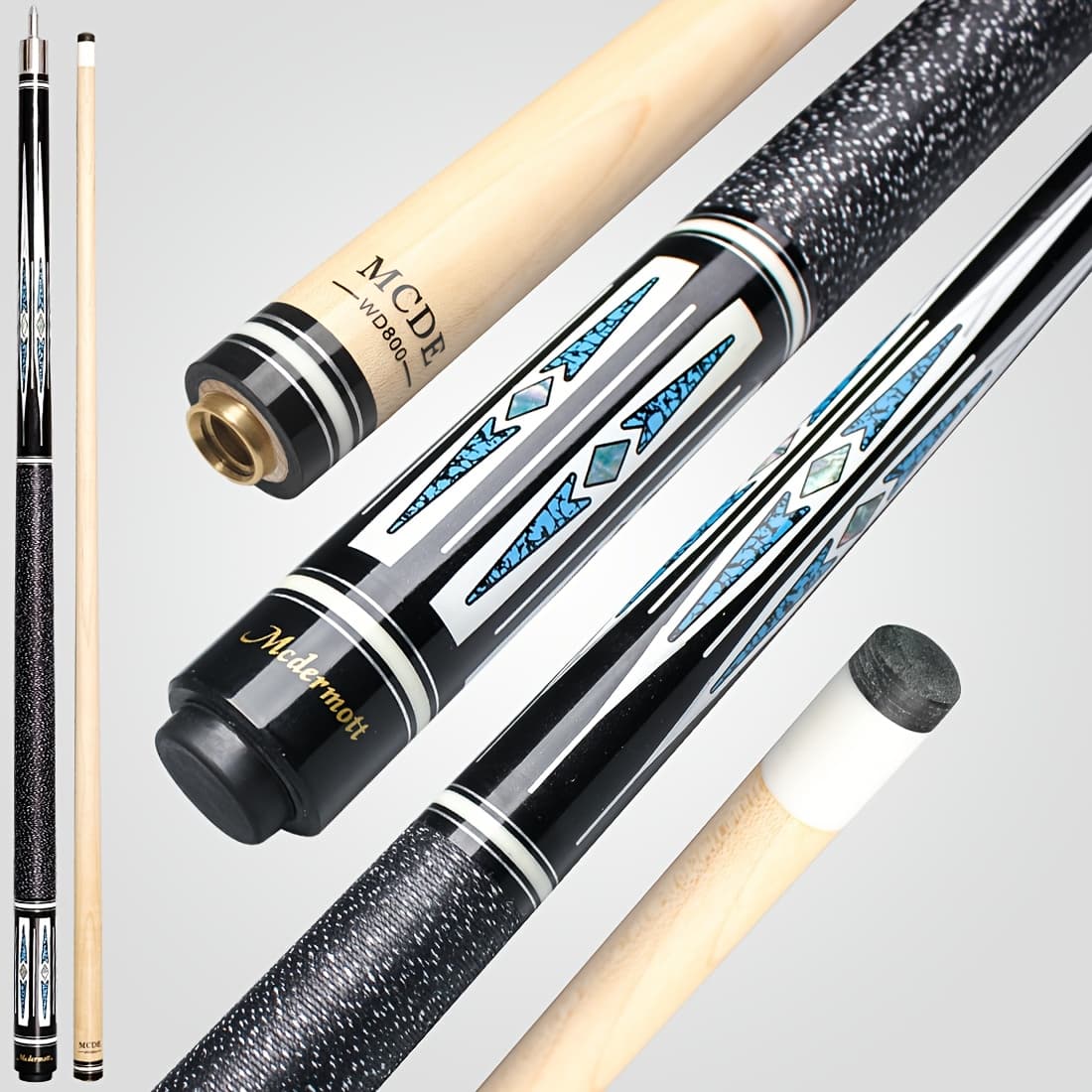 TEMU Mcdermott Z2 Series 2pcs Pool Cue, 58" Shaft, 12.5mm Low For Control, Professional Billiard Stick For Players