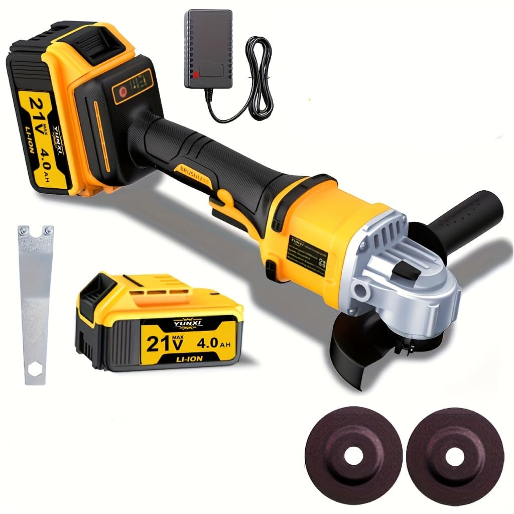 TEMU The 2025 Brand New Rechargeable Angle Grinder, Cordless Polishing Machine, Comes With Ion Batteries, A Fast Charger, And Set Of Accessories. A Must-have Item For Families With Multiple Uses.