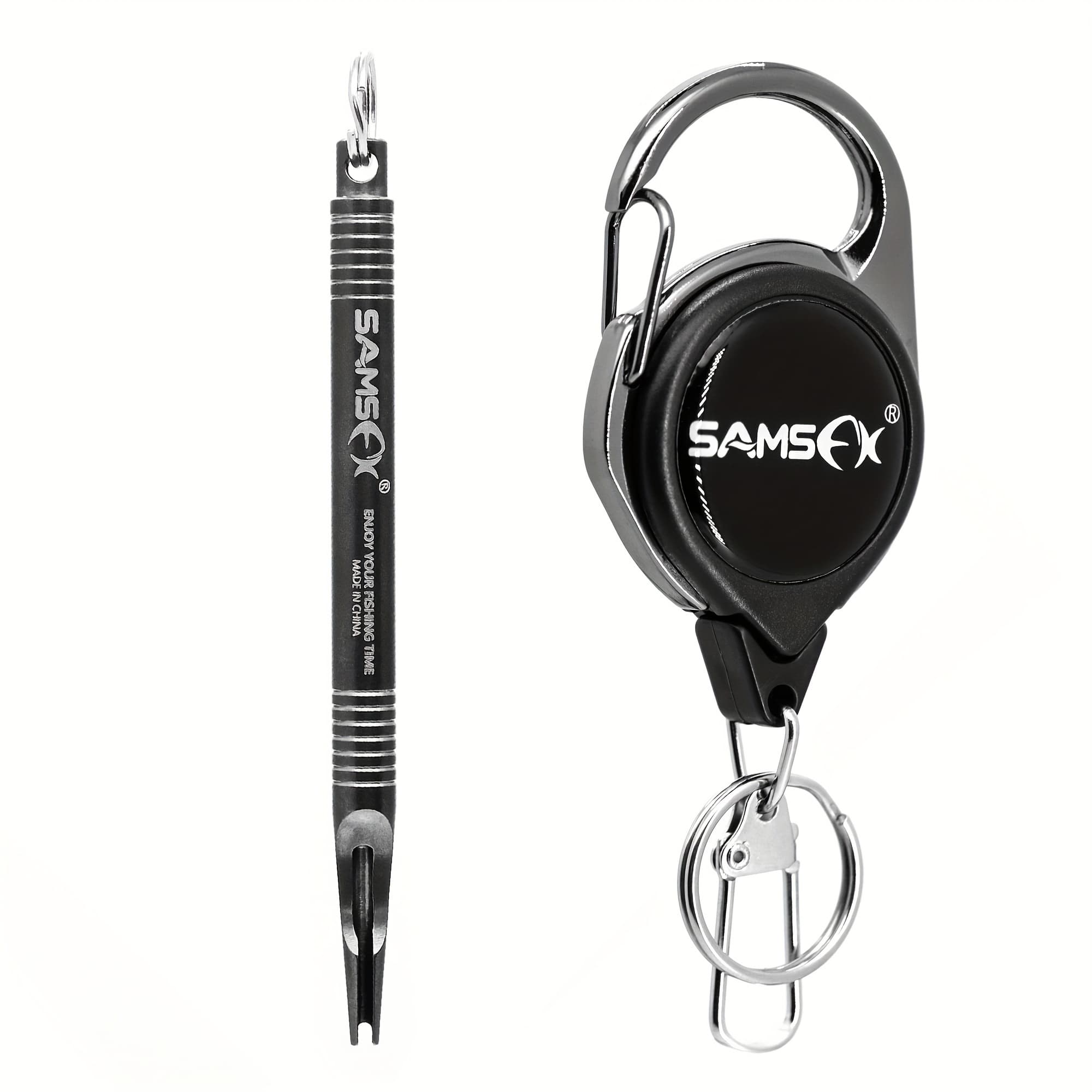 TEMU Samsfx Tying Tool - Stainless Steel Fishing Knotting Tool With Retractor - Effortless Fishing Knotter For - Reliable Line Knotter For Securing Hooks And Lures - Fly Tying Equipment