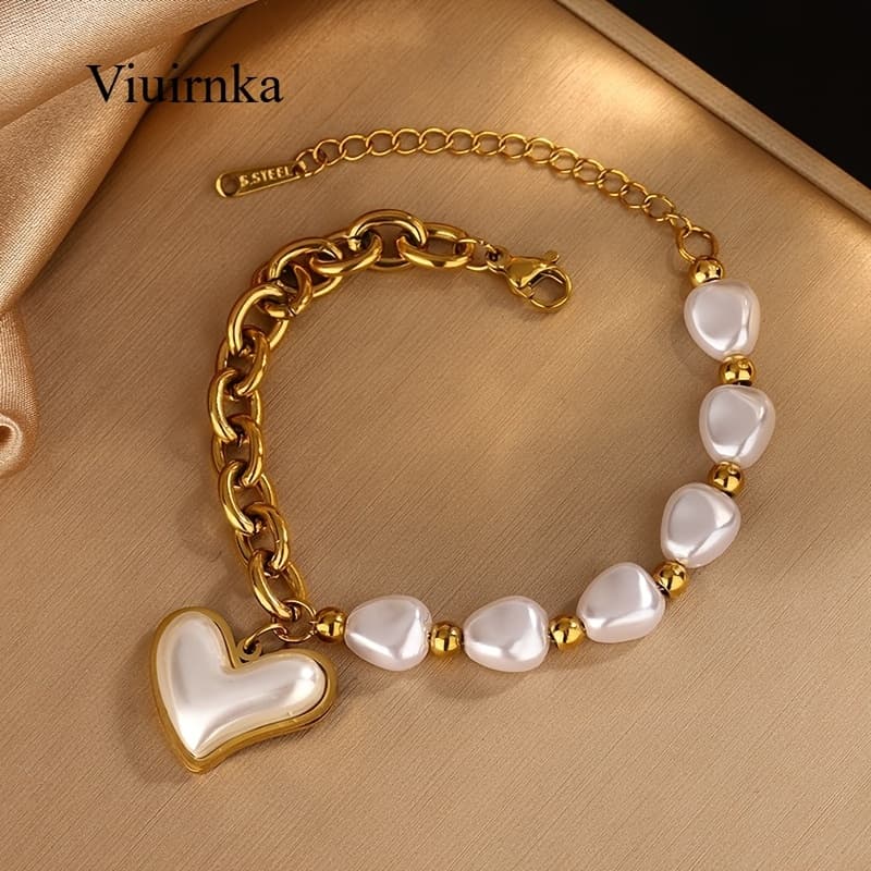 TEMU Elegant French Baroque Bracelet - 18k Golden Plated, Water-resistant, Non-fading Finish, Chic And Trendy Accessory For Women, Perfect For Holiday Gifting - Comes With A Stunning Gift Box