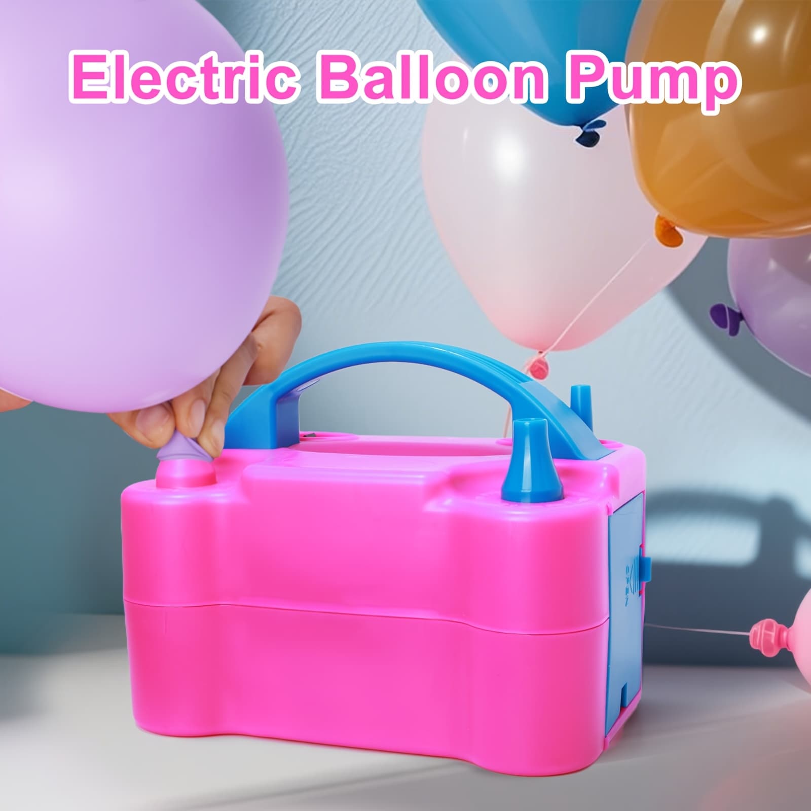 TEMU Balloon Pump, Balloon Pump Electric, Electric Balloon Pump At Home, Portable Air Blower With Dual Nozzle Balloon Air Pump For Decoration, Party And