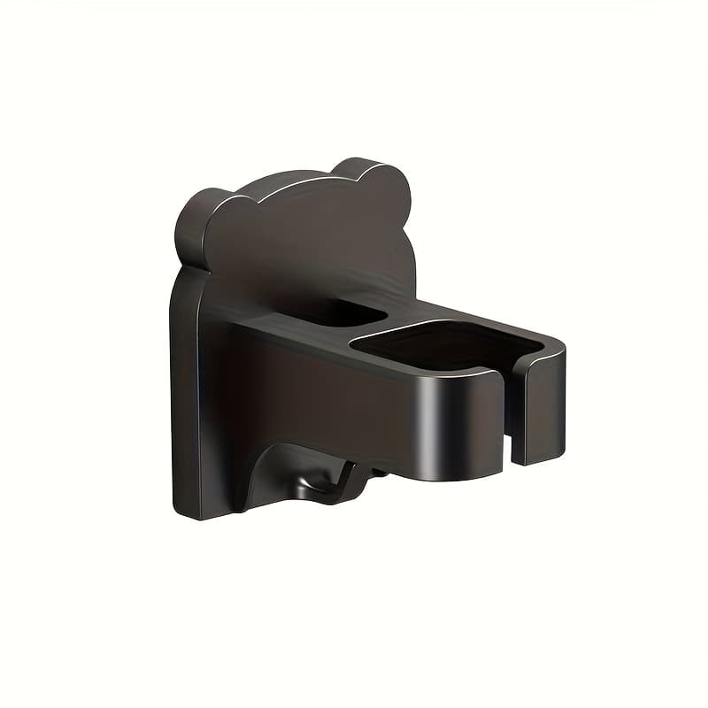 TEMU Space-saving Wall-mounted Hair Dryer Holder - No Drilling Required, , Compatible With Hair Dryer Models For Home & Bathroom Organization, Sleek With Metallic Accents, Durable Plastic Construction