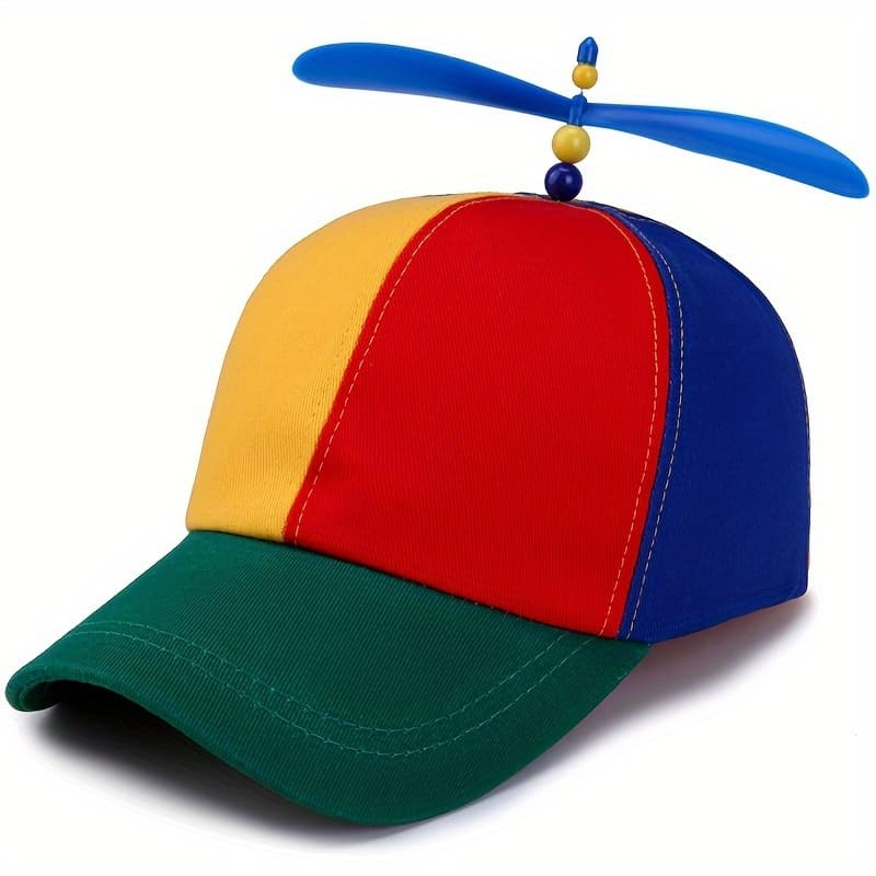 TEMU Propeller Bamboo Dragonfly Hat Windmill Duck Tongue Hat Sunshade Hat Spring Baseball
