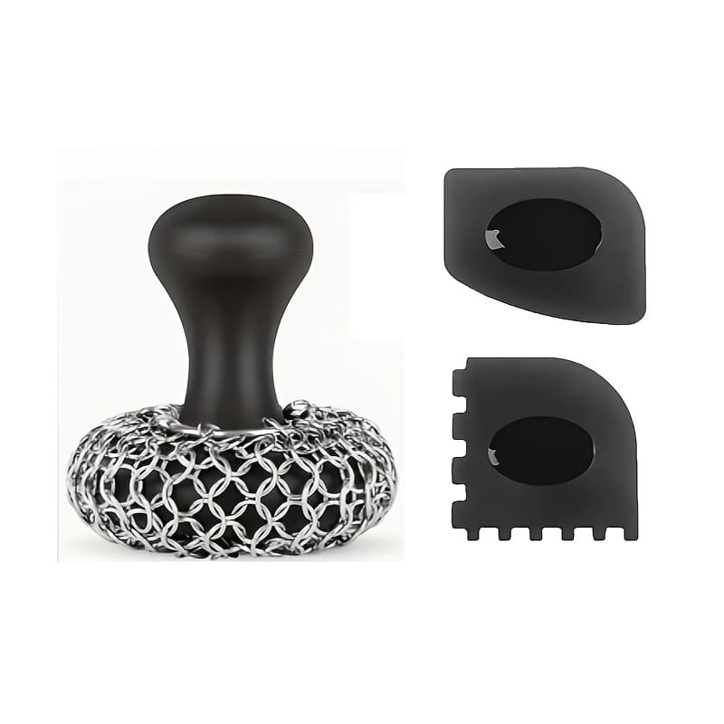TEMU & Stainless Steel Cast Iron Scrubber With Scouring Pad