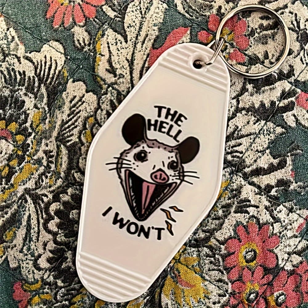TEMU 1pc The ' Keychain, Vintage Motel Keychain, Possum Keychain, Opposing Keychain. Motel Keychain. Keychain