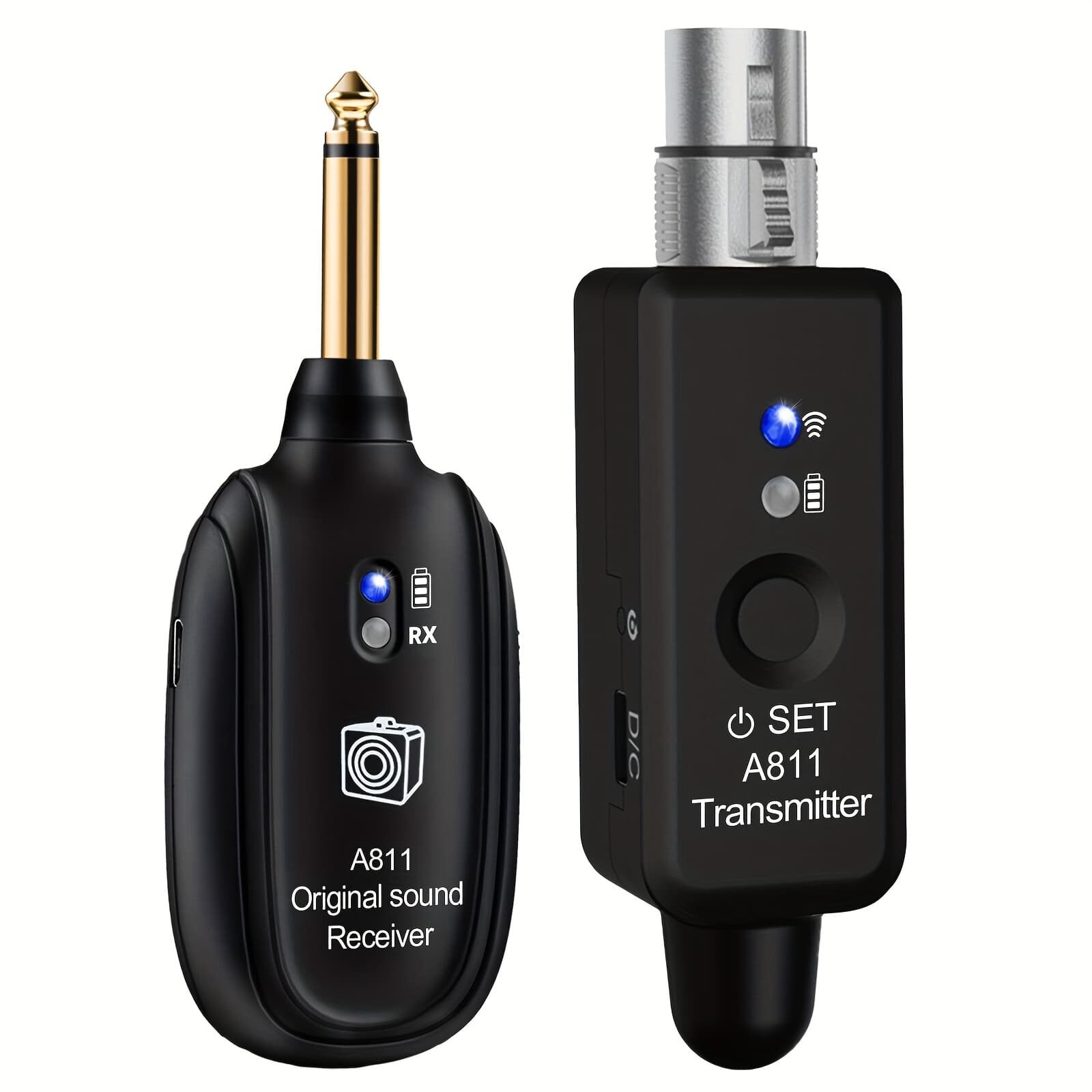 TEMU Wireless Microphone Transmitter Receiver 2.4ghz, Xlr Microphone Wireless System, Rechargeable Wireless Mic Adapter For Audio Mixer, Dynamic And Condenser Mic, Guitar,