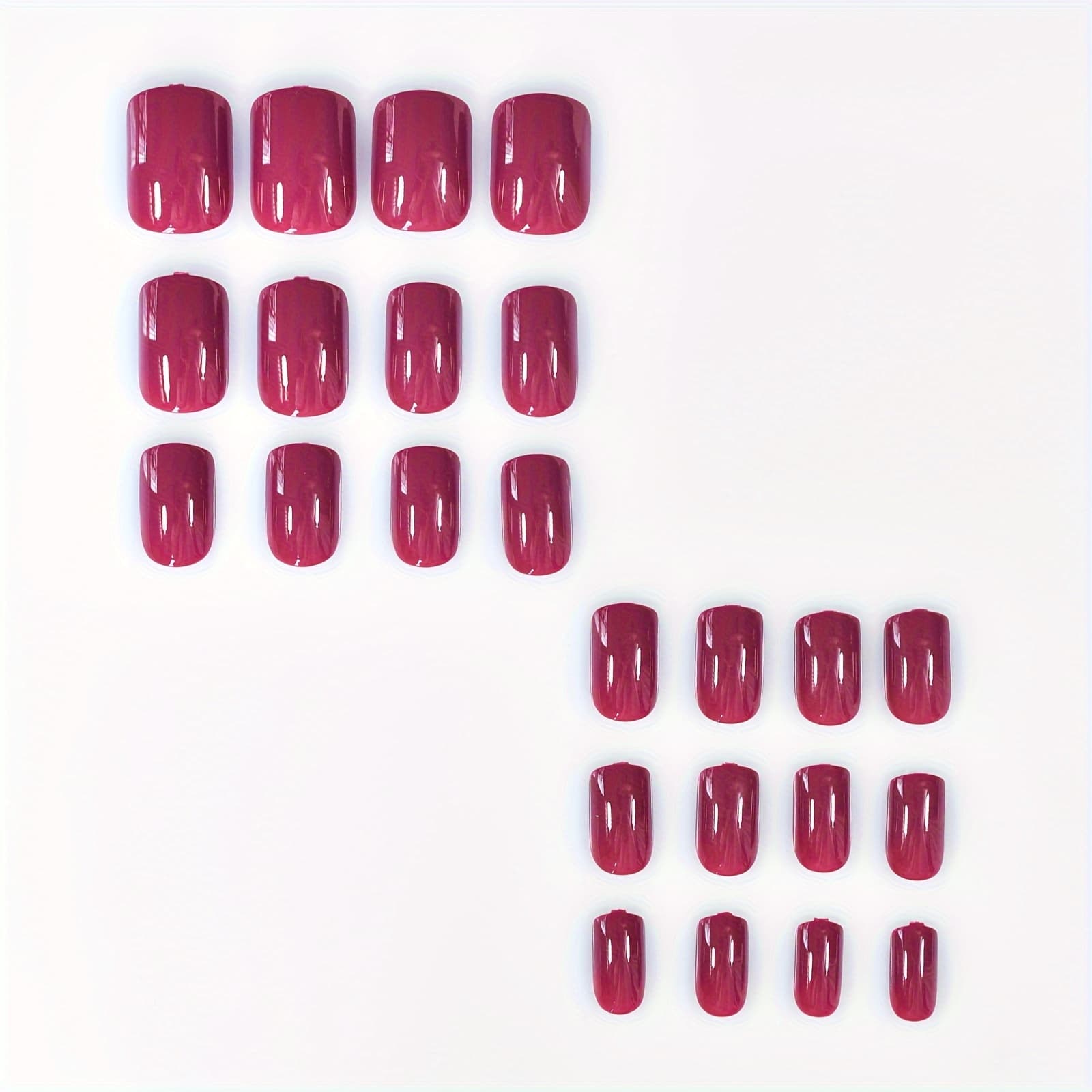 TEMU Medium Solid Color Purple Glossy Press On Nail Tips Fake Nails Art Reusable Nails Tip