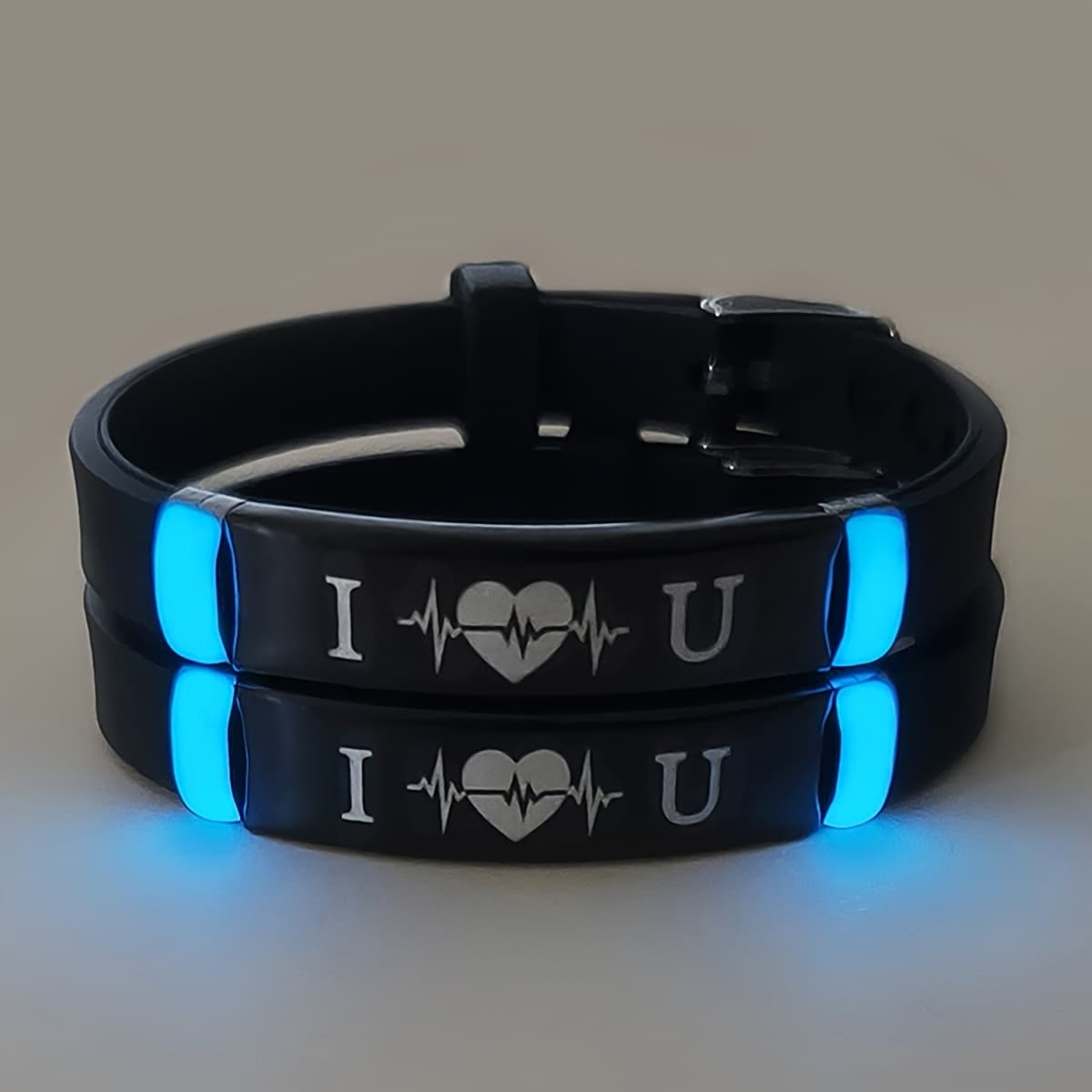 TEMU 2pcs/set Of -the-dark Additions Electrocardiogram (ecg) And Luminous Lovers Hand Gift