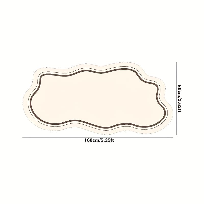 TEMU Modern Irregular Cloud-shaped Plush Area Rug - Soft And Thick 10mm Pile, Non-slip Bottom, Beige And Cream Design, For Living Room, Bedroom Or Home Decor | Bedroom Rug | | Plush