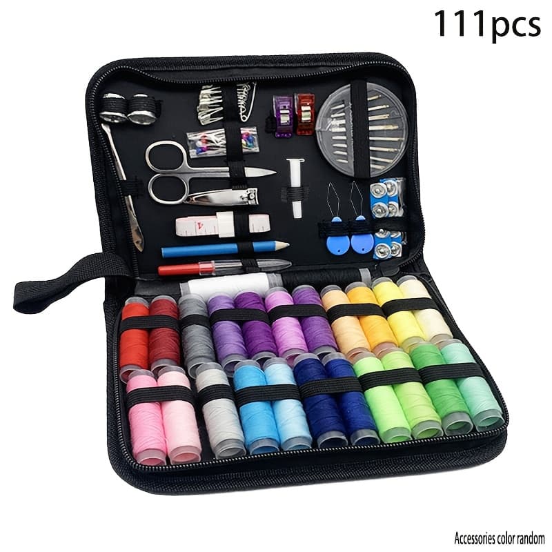 TEMU 111-piece Multi-sewing Kit With Accessories - 24-, Needles, And Thread For Small Repair Sewing, Essential Mini Portable Travel Sewing Kit For Emergency Fixes