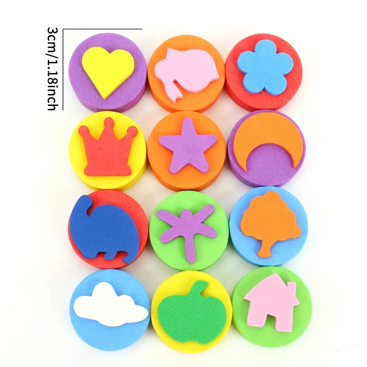 TEMU 12pcs Creative Sponge Flower Geometric Patterns Stamps Graffiti Art Drawing Craft