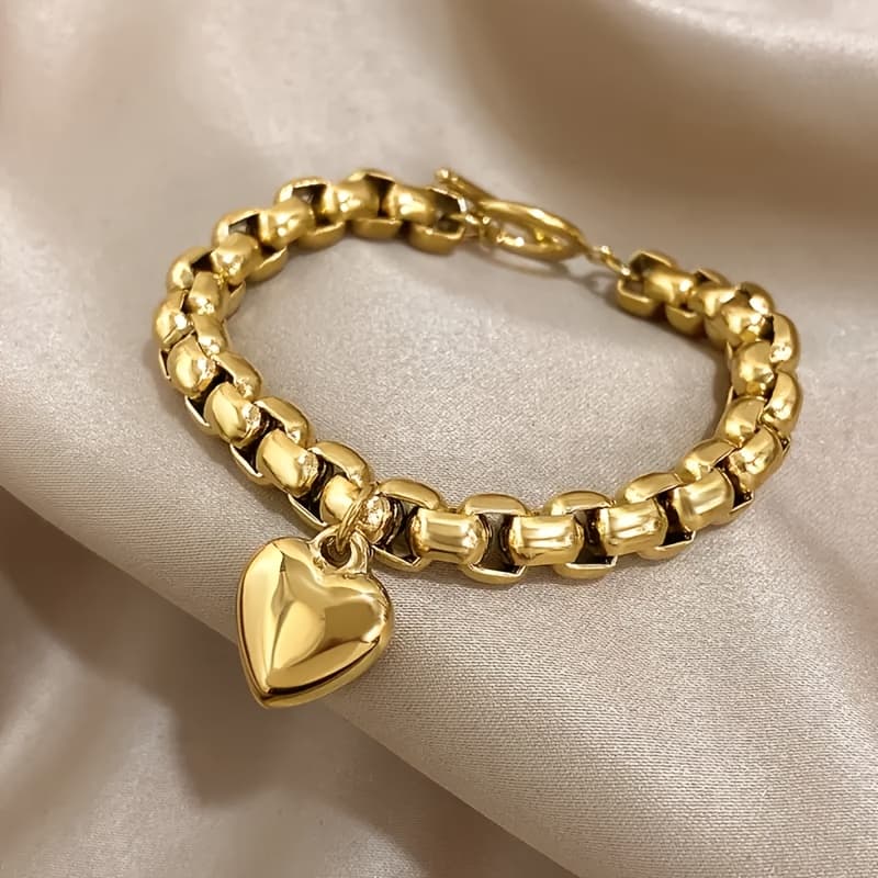 TEMU Luxurious, Fashionable And Elegant Women' Steel Pendant With Ot Design, Versatile Bracelet For Parties And Vacations