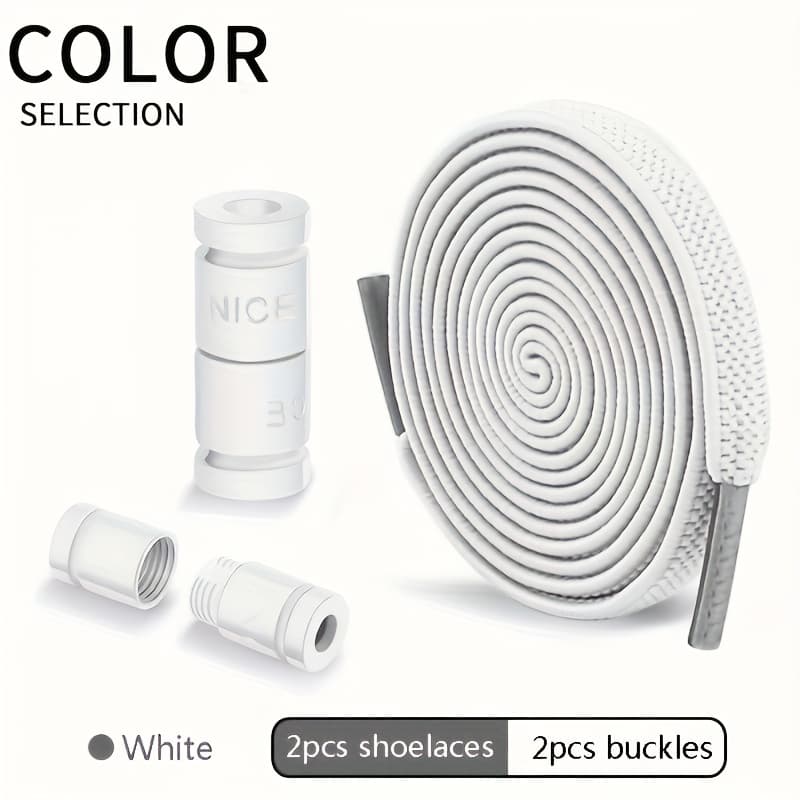 TEMU Elastic No Tie Shoelaces With Locks 1 Pairs - Acetate Material, Sports Style, Alphabet Pattern, Lightweight, Hand Washable