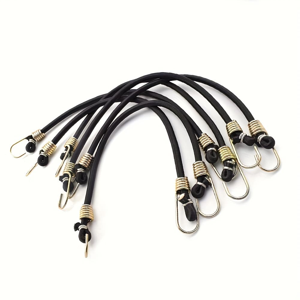 TEMU 6/12/24pcs 10in/24.89cm Luggage Ropes, Bungee Cords, Strong Elastic Luggage Straps With Hooks, For Camping Bike Van Cover Fastening Luggage.