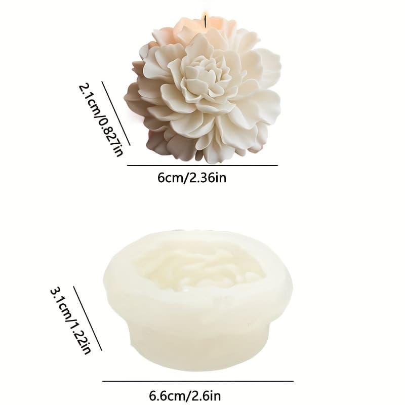 TEMU Realistic Hibiscus Flower Silicone Mold With , Intricate , Durable Mould For Home Decor Scented Candles And Plaster Crafts, Epoxy Resin Art Projects