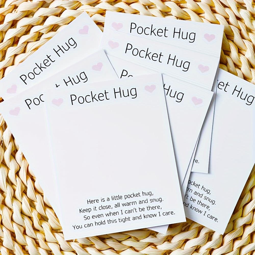 TEMU 10pcs/50pcs Pocket Hug Backing Cards Small&large Business Supplies, Hug Backing Card Be Used As Gift Greeting Card Gifts To For Personalised, Quote, Poem
