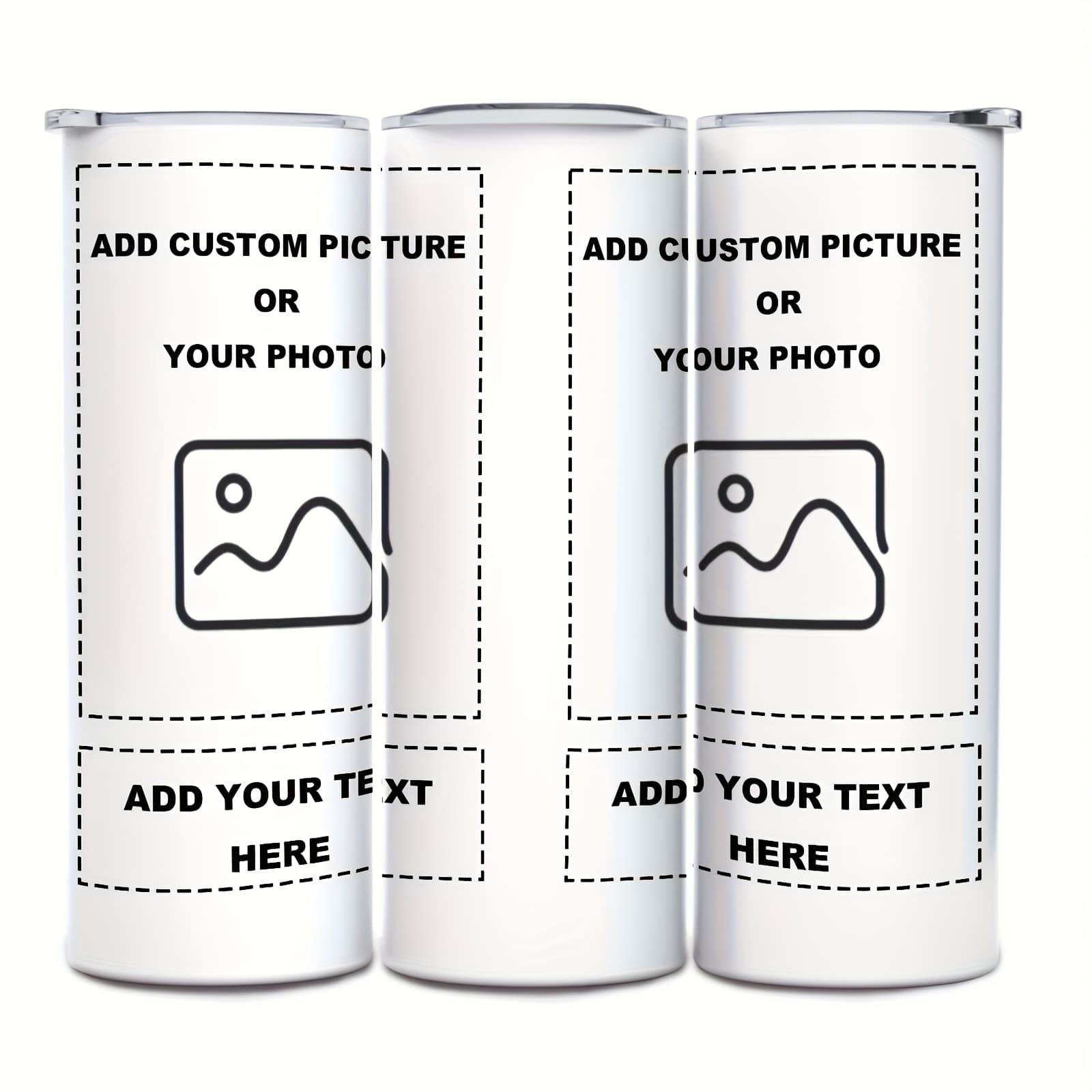 TEMU 1pc 20oz Double-sided Custom Stainless Steel Insulated Tumbler With Lid And Straw, Add Photos And Text On , Personalized Double Wall Vacuum Cup, Recommended For Christmas & Halloween Gifts