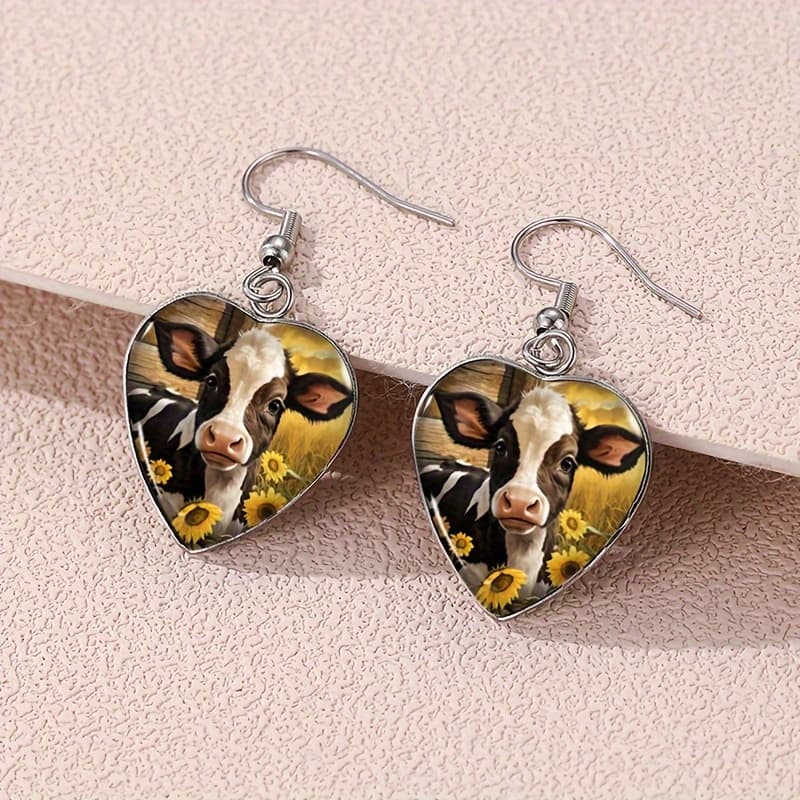 TEMU A Pair Of Heart-shaped Earrings Featuring Beautiful