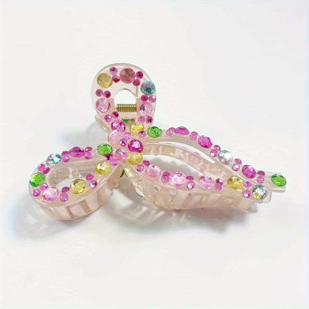 TEMU Bow Grab Clip Hair Grab Female 2024 New High-end Hairpin Elegant Light Luxury Back Of