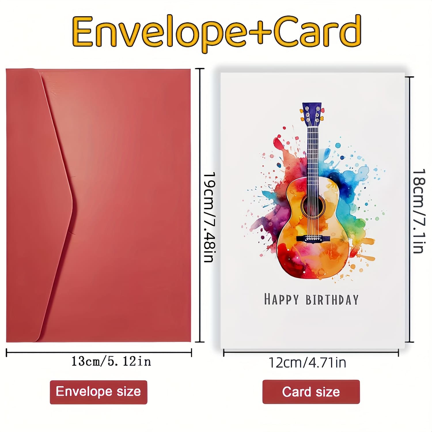 TEMU A Creative Birthday Card Featuring A Guitar, An Acoustic Guitar Card, A Musician's Card, And A Guitarist's Card, Perfect As A Birthday Gift For , Brothers, Or Who