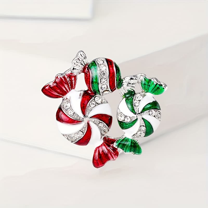 TEMU Candy Brooch - Alloy Material, Enamel Color + Inlay , Vibrantly Shaped Like Candies, And Sparkling, Perfect For Sweaters & Coats, Christmas Gift – A Whimsical Keepsake To Deliver !