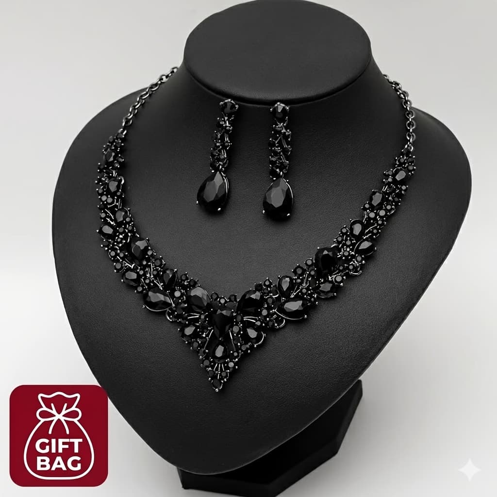TEMU Necklace Earrings Bracelet Ring Bridal Jewelry Set Bridal Wedding Party Costume Accessories Ladies Gift