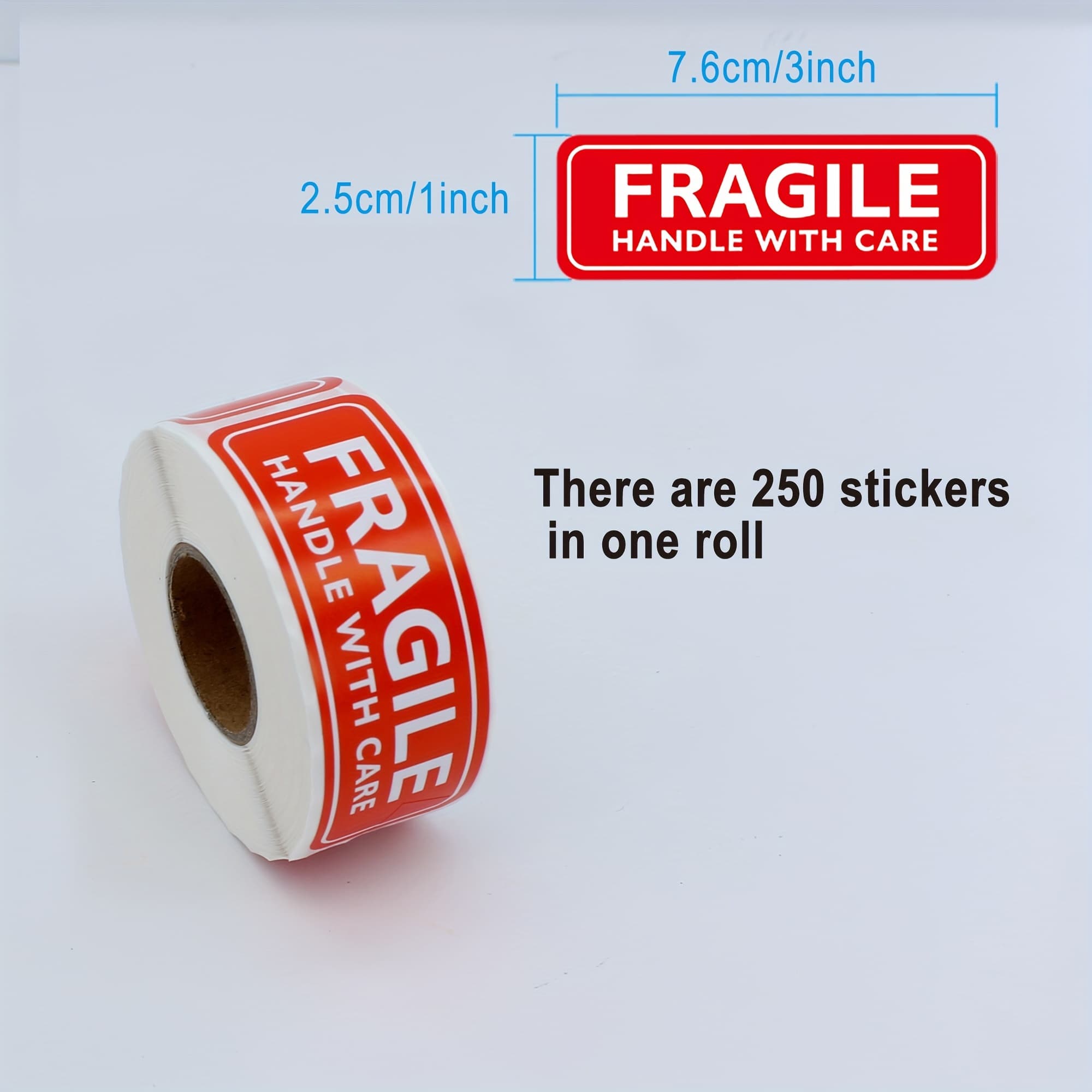 TEMU 250pcs Red Fragile Warning Label Stickers Handle With Care For Shipping And Packaging Self-adhesive Labels, Label Stickers