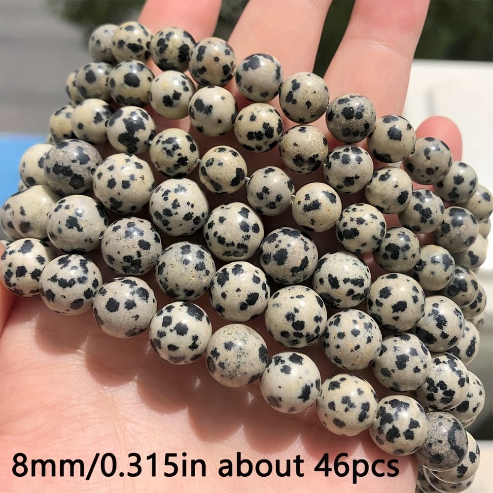 TEMU Unique Stone Beads 4-10mm Round Spacer Beads For Jewelry Exquisite Bracelets Necklace Earrings Handmade Women's And Men's Gift 91/61/46/36pcs