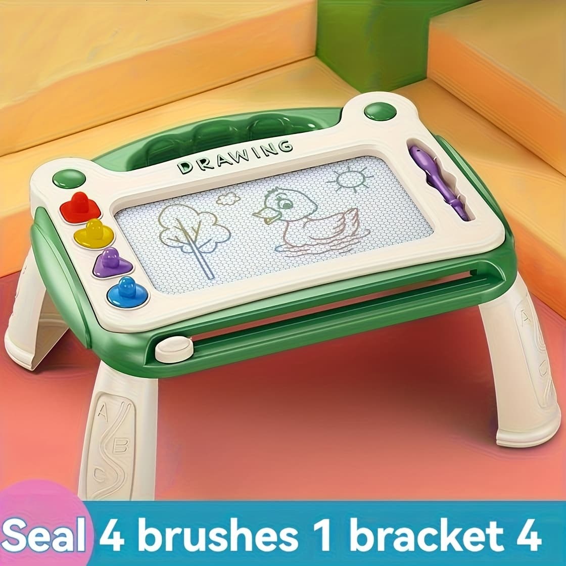 TEMU Magnetic Drawing Board, Early Learning Educational Toys, Birthday Gifts For Boys And Girls, Christmas And Halloween Gifts (4 Stamps + 1 Paintbrush + 4 Stands)