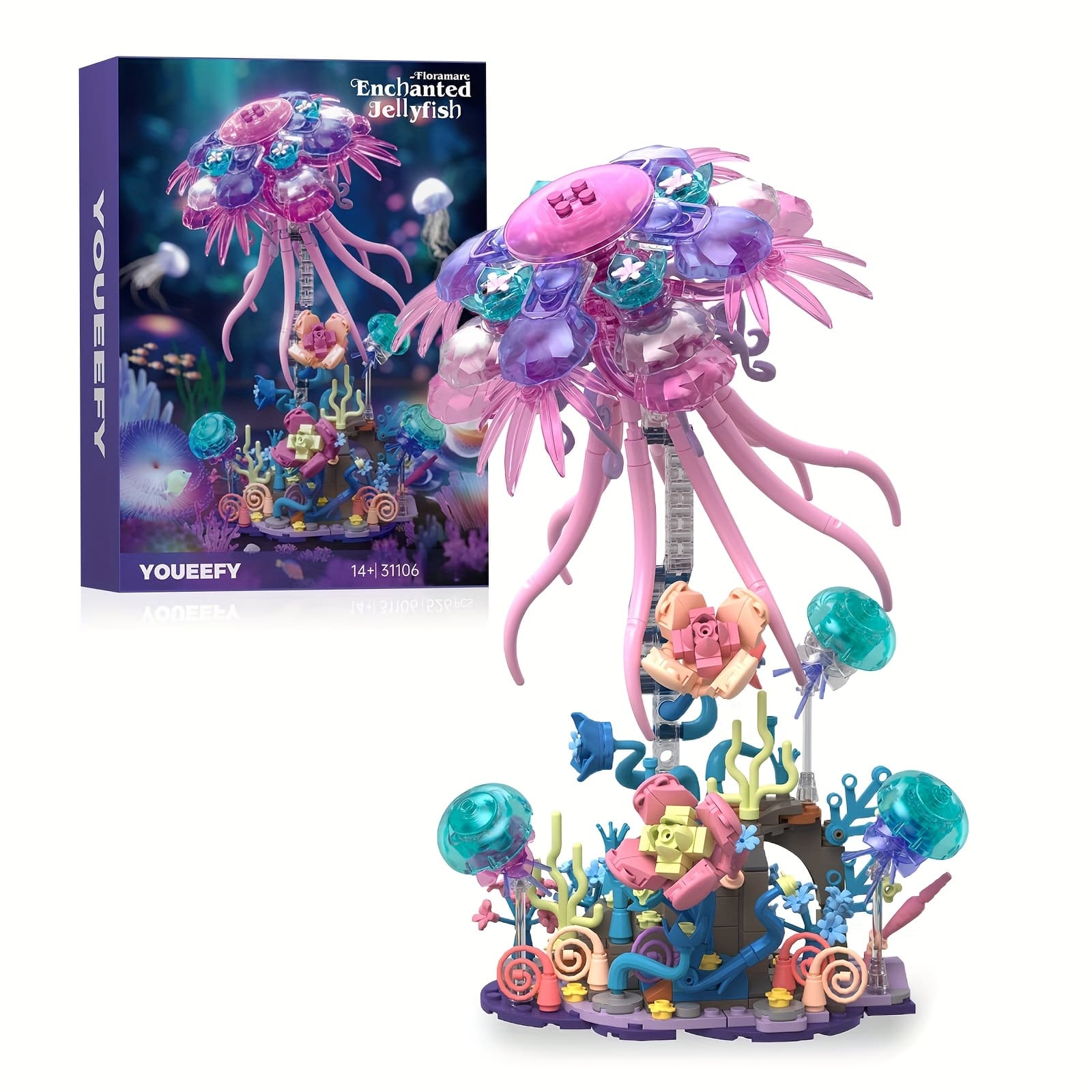 TEMU Creative Building Block Model Toy Kit - Jellyfish Building Brick Set, 526pcs, Diy Assembly Model For Adults, Ideas Gift For Valentine's Day & Birthday & Christmas & Halloween