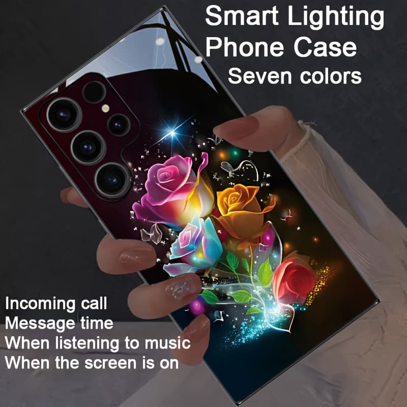 TEMU Phone Case - A Vibrant And Romantic Phone Case With Control And Luminous Features, Designed For Models Including S25ultra