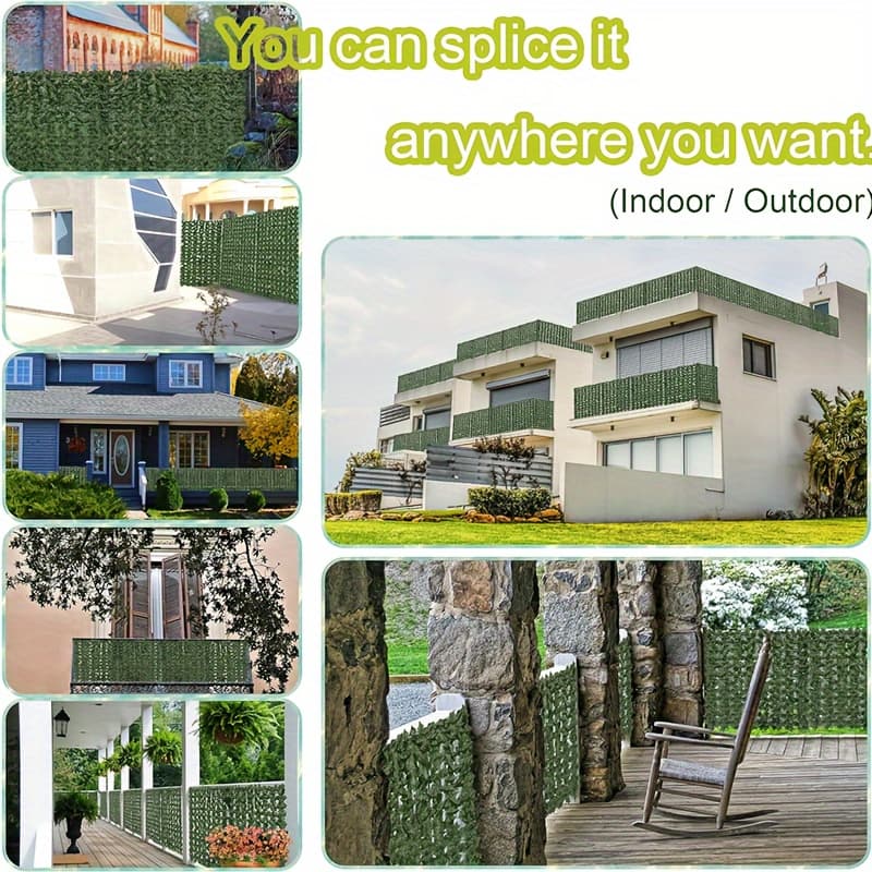 TEMU 【3d】 119x40 Inch Artificial Ivy Fence Privacy Screen Realistic Green Plant For Outdoor Garden Patio Privacy Decoration