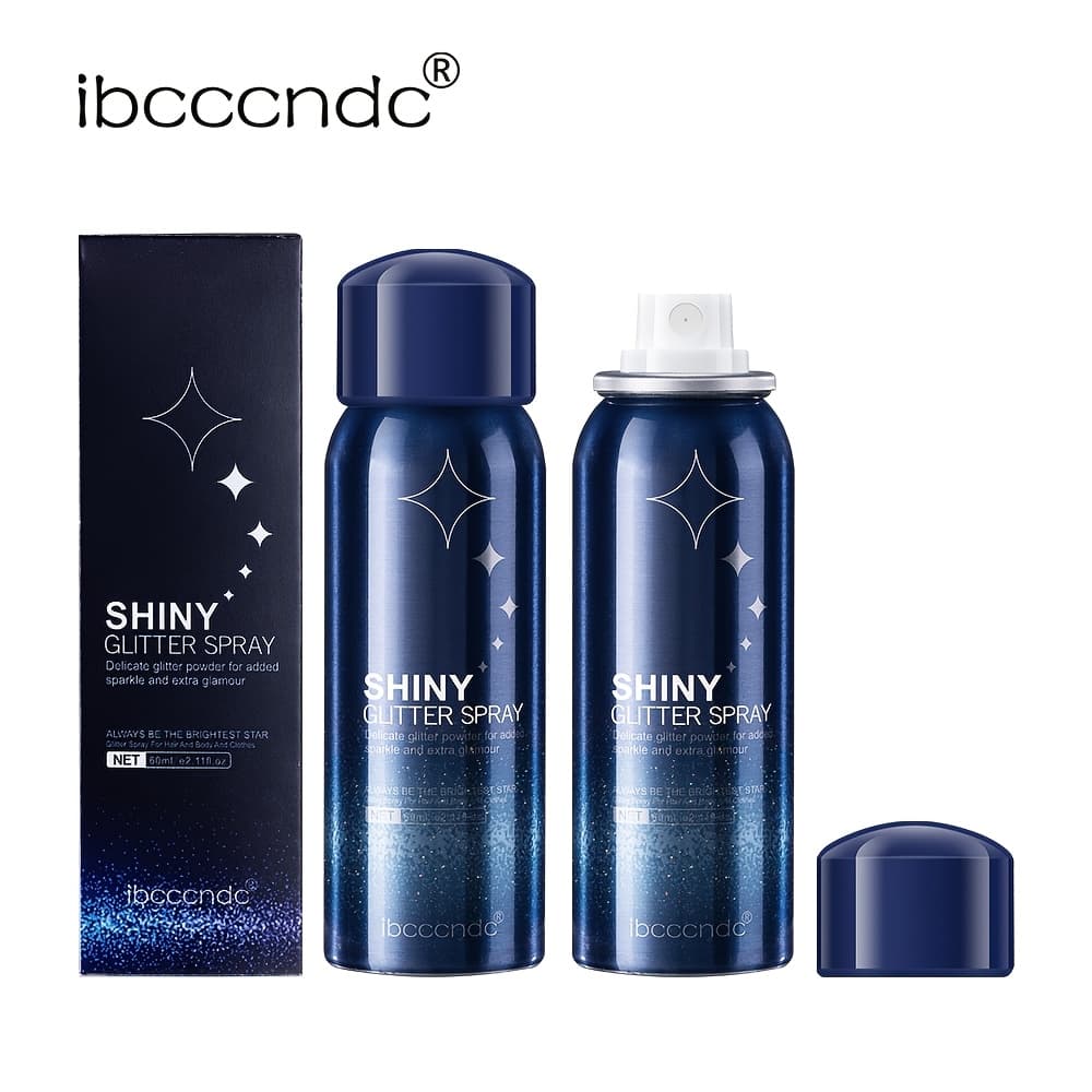 TEMU 2pcs Ibcccndc Shiny Glitter Spray, Colorful , Body Glitter Spray For Clothes, Hair And Body, Long-lasting Glitter Makeup, Body Shimmer Spray Rave Accessories For Festival Concert Halloween Party