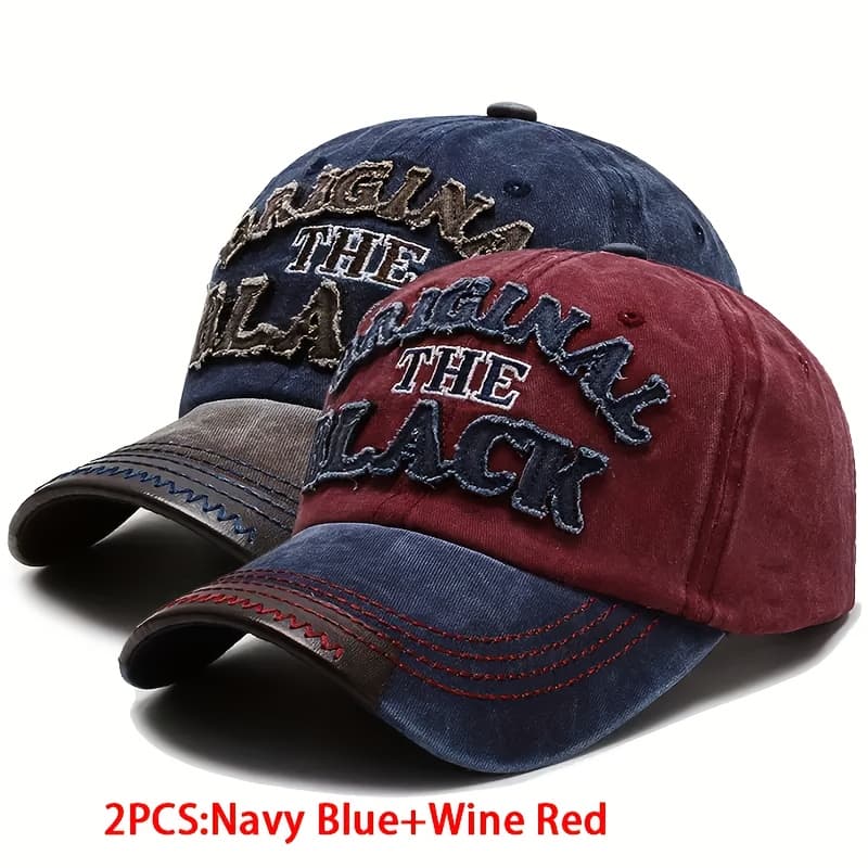 TEMU 2pcs Set Hip-hop Style Baseball Men Women Unisex Couple Outdoor Sports Casual Hat Color-block Duckbill Trucker Hat Adjustable Size