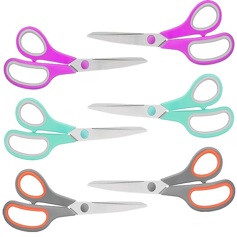 TEMU 6/18pcs, 9" All Purpose Scissors Bulk 2.5mm Thick Blade Shears -grip For Office Desk Accessories Sewing Fabric Teacher School Supplies